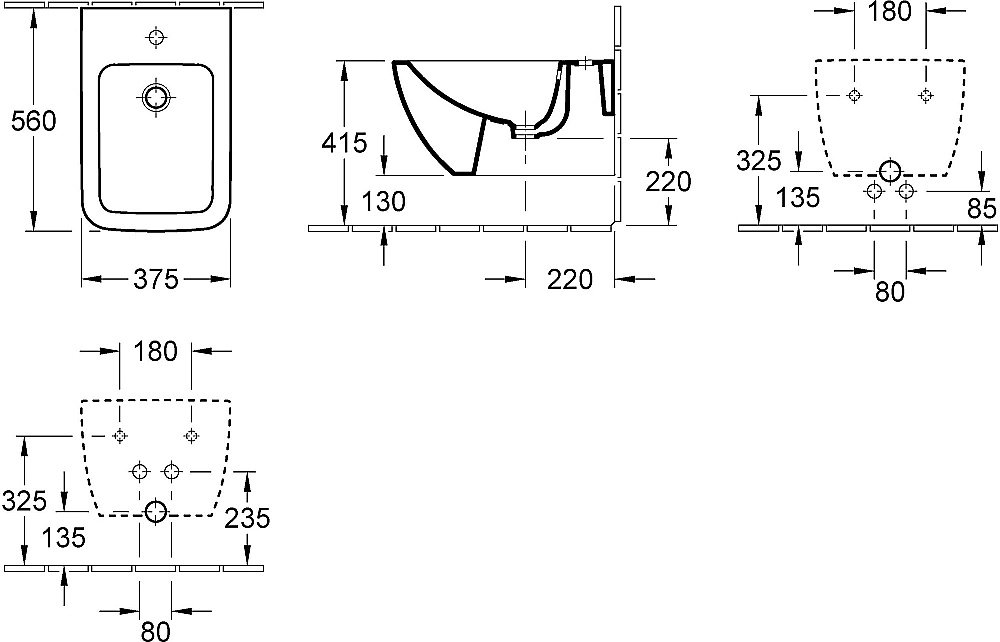 Биде подвесное Villeroy&Boch Venticello 44110001 альпийский белый купить в интернет-магазине Sanbest