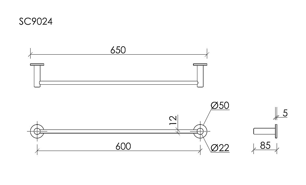 Полотенцедержатель Sancos Base SC9024CH хром купить в интернет-магазине сантехники Sanbest