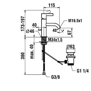 Смеситель для раковины Laufen Kartell 3.1133.1.090.100.1 купить в интернет-магазине сантехники Sanbest