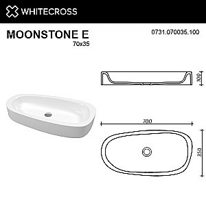 Раковина накладная WhiteCross MOONSTONE E 70 0731.070035.100 белая купить в интернет-магазине Sanbest