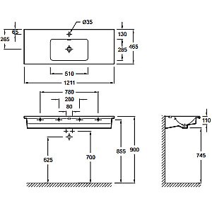 Раковина Jacob Delafon VOX 122 EB2101-DD4 коричневая купить в интернет-магазине Sanbest