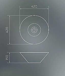 Раковина накладная Gid Esfera 42 N9102bg 53383 черный графит, матовая купить в интернет-магазине Sanbest
