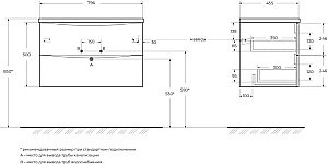 Тумба с раковиной BelBagno MARINO-CER-N-800-2C-SO-NL-P Nero Lucido для ванной в интернет-магазине Sanbest
