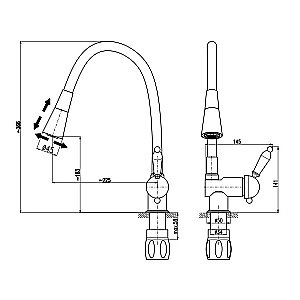 Смеситель для кухни Rav-Slezak Labe L508.5/13CMAT черный купить в интернет-магазине сантехники Sanbest