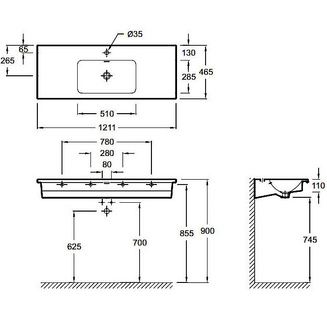 Раковина Jacob Delafon VOX 122 EB2101-DD4 коричневая купить в интернет-магазине Sanbest