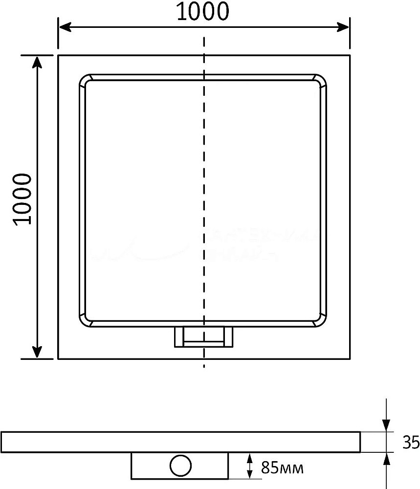 Душевой поддон RGW GWS-01 GWS 03150100-01 100x100 белый купить в интернет-магазине Sanbest