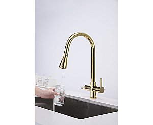 Смеситель для кухни Paulmark Lange La214212-G золото купить в интернет-магазине сантехники Sanbest