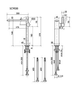 Смеситель для раковины Sancos Linn SC9020BN брашированный никель купить в интернет-магазине сантехники Sanbest