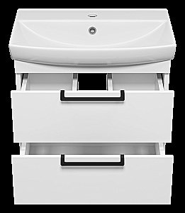 Тумба с раковиной Misty Клермонт - 60 Э-Кле01060-011П2Я белая для ванной в интернет-магазине Sanbest