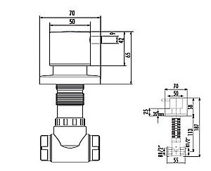 Встраиваемый вентиль Creavit AC50L.ANM антрацит матовый купить в интернет-магазине сантехники Sanbest