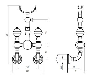 Смеситель для душа Migliore Cristalia 27183 золото купить в интернет-магазине сантехники Sanbest