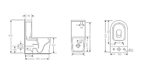 Унитаз напольный River ONTARIO 640 MB 10000013712 черный матовый, безободковый, с бачком, с крышкой микролифт, слив торнадо купить в интернет-магазине Sanbest
