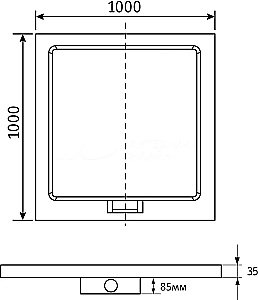 Душевой поддон RGW GWS-01 GWS 03150100-01 100x100 белый купить в интернет-магазине Sanbest