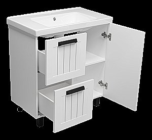 Тумба с раковиной Misty Спарта - 80 П-Спа-06080-01-012Я белая для ванной в интернет-магазине Sanbest