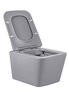 Унитаз подвесной Vincea Q-Line VT1-12MG безободковый, с крышкой микролифт, серый матовый купить в интернет-магазине Sanbest