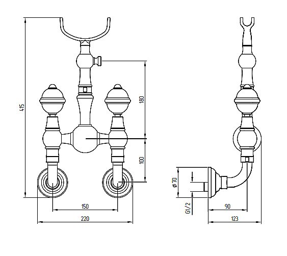 Смеситель для душа Migliore Cristalia 27183 золото купить в интернет-магазине сантехники Sanbest