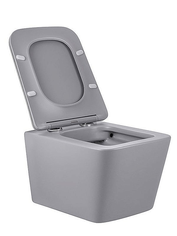 Унитаз подвесной Vincea Q-Line VT1-12MG безободковый, с крышкой микролифт, серый матовый купить в интернет-магазине Sanbest