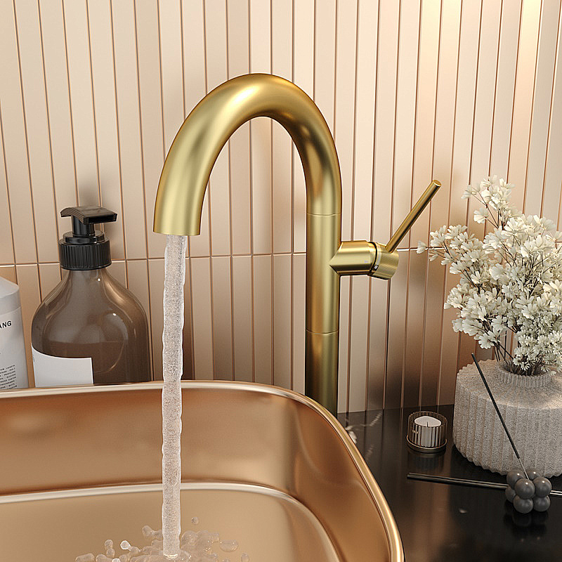 Смеситель для раковины Elghansa RADIANT XQ 16H3781-MattGold матовое золото купить в интернет-магазине сантехники Sanbest