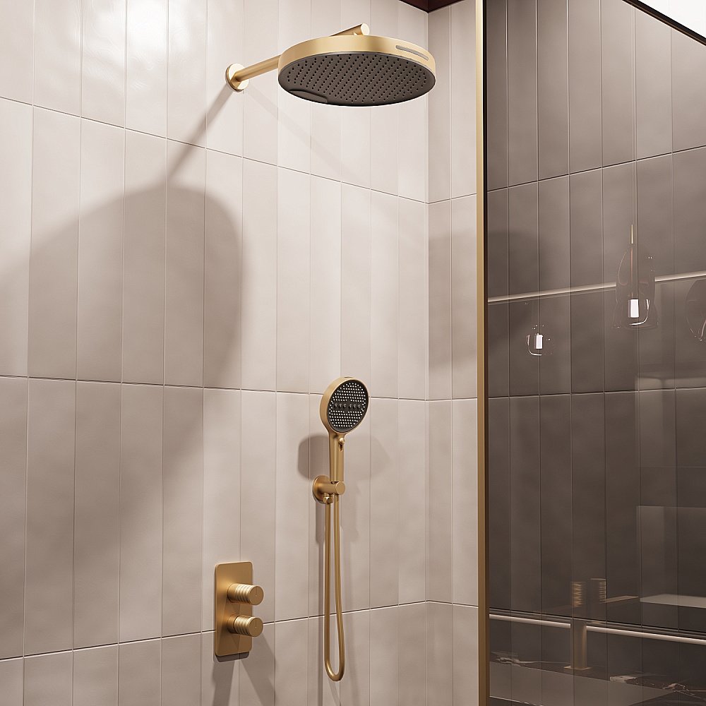 Душевая система Vincea Domus VSFW-5DM0BG брашированное золото купить в интернет-магазине сантехники Sanbest