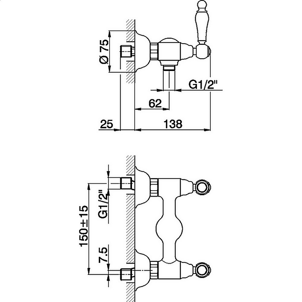 Смеситель для душа Cisal ARCANA TOSCANA TS00044121 хром купить в интернет-магазине сантехники Sanbest