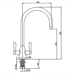 Смеситель для кухни PAINI Cucina 64CR490KM хром купить в интернет-магазине сантехники Sanbest