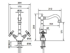 Смеситель для раковины Migliore Princeton ML.PRN-834 хром купить в интернет-магазине сантехники Sanbest