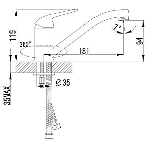 Смеситель для кухни Lemark Plus Advance LM1204C купить в интернет-магазине сантехники Sanbest