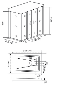 Душевой уголок Good door INFINITY WTW-TD+SP 150x80 матовый купить в интернет-магазине Sanbest