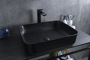 Раковина накладная Gid Geometrico 50 Bm1304 53350 черная матовая купить в интернет-магазине Sanbest