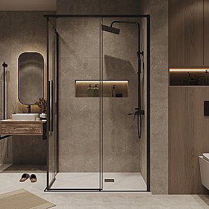 Душевой уголок Grossman Galaxy 300.K33.01.9070.42.00 90x70 стекло прозрачное/профиль графит сатин купить в интернет-магазине Sanbest