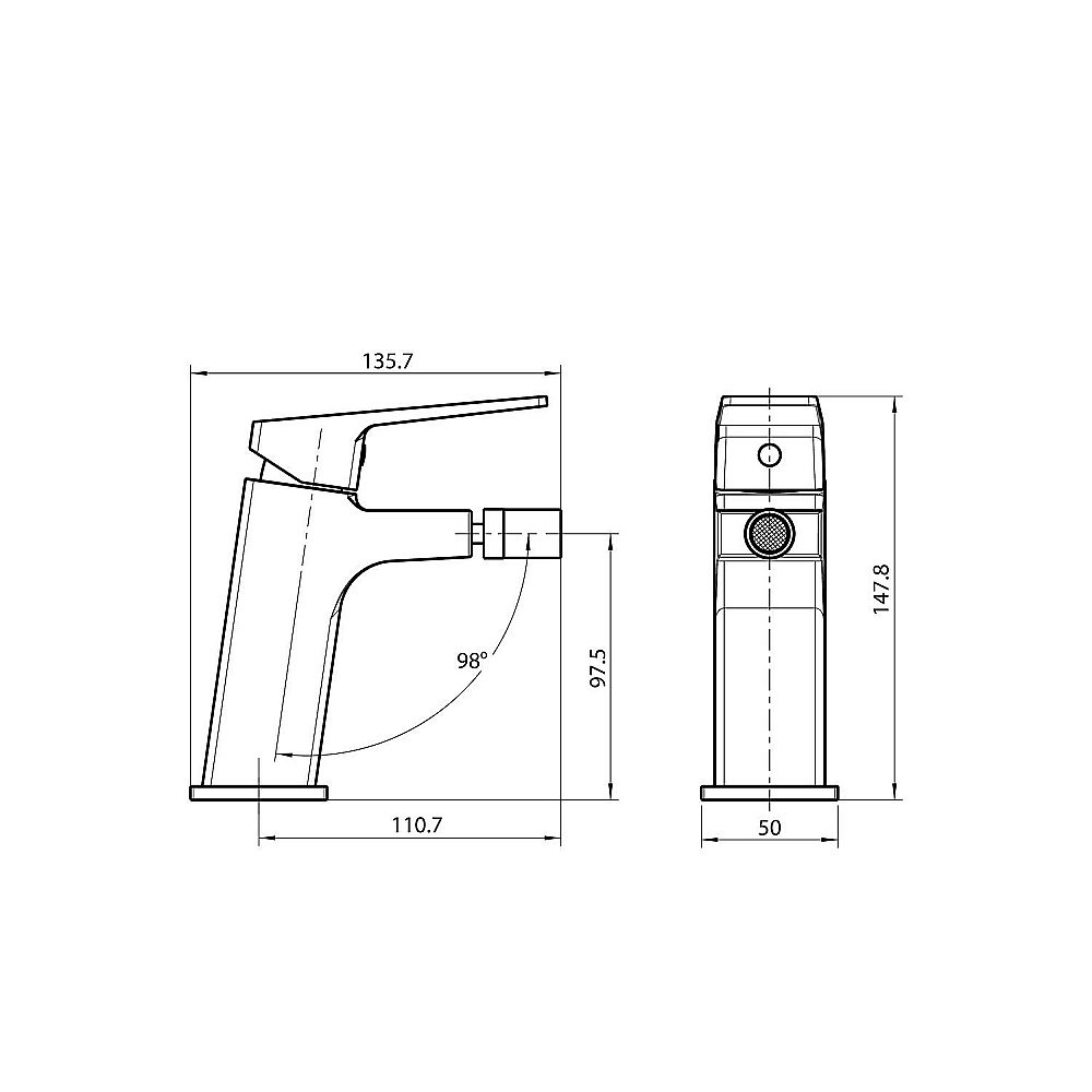 Смеситель для биде Koller Pool Neon Cube NC0300 хром купить в интернет-магазине сантехники Sanbest