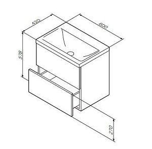 Тумба с раковиной AM.PM Gem 60 белая глянцевая с 2 ящиками для ванной в интернет-магазине Sanbest