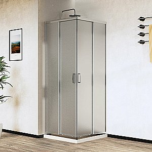 Душевой уголок Vincea City VSS-5CT900MT 90x90 стекло текстурное/профиль хром купить в интернет-магазине Sanbest