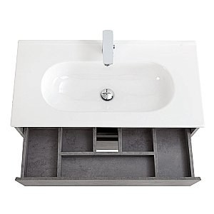 Тумба с раковиной BelBagno KRAFT 80 2C-SO/LOV-800-LVB Cemento Grigio для ванной в интернет-магазине Sanbest
