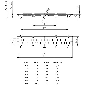 Душевой лоток Azario Medium 65 AZ-CH 650 M хром матовый купить в интернет-магазине Sanbest