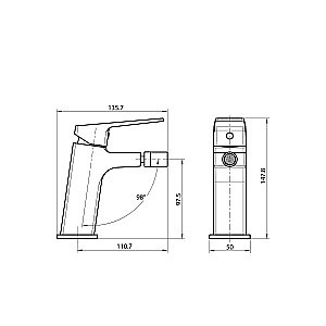 Смеситель для биде Koller Pool Neon Cube NC0300 хром купить в интернет-магазине сантехники Sanbest