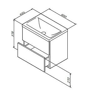 Тумба с раковиной AM.PM Gem 60 белая глянцевая с 2 ящиками для ванной в интернет-магазине Sanbest