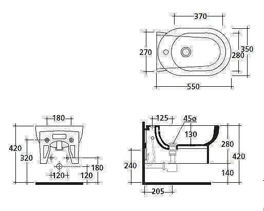 Биде подвесное Galassia M2 5246 купить в интернет-магазине Sanbest