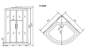 Душевая кабина Timo Standart T-6609 Silver купить в интернет-магазине Sanbest