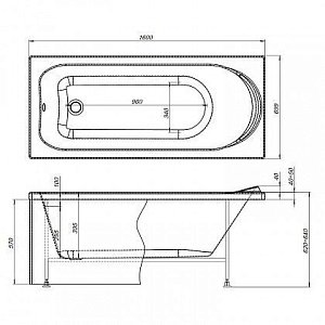 Акриловая ванна Aquanet Nord 160x70 205533 с к/с купить в интернет-магазине Sanbest