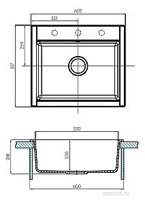Мойка для кухни Акватон Делия 60 1A715232LD290 бежевый купить в интернет-магазине сантехники Sanbest