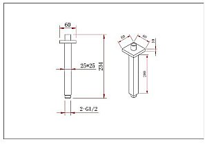 Держатель верхнего душа Berges VENTAS 74012 черный матовый купить в интернет-магазине сантехники Sanbest