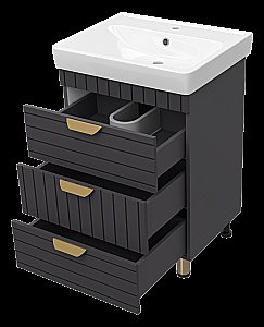 Тумба с раковиной Misty GLOSTER 06060-48-2 60 графит для ванной в интернет-магазине Sanbest