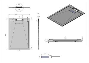 Душевой поддон Vincea VST-4SRL8012G 120x80 серый купить в интернет-магазине Sanbest