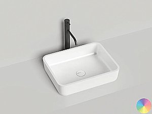 Раковина накладная Salini GLORIA 09 1102209MF 47,5 из искусственного камня S-Stone, матовая, цвет по RAL полностью купить в интернет-магазине Sanbest