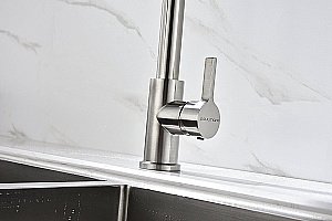 Смеситель для кухни Paulmark Halt Ha214021-BS брашированная сталь купить в интернет-магазине сантехники Sanbest