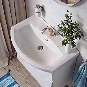 Тумба с раковиной Aqwella Rodos 76 ROD01071 белая для ванной в интернет-магазине Sanbest