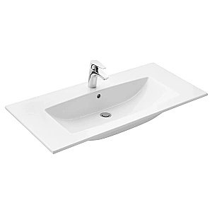 Тумба с раковиной Акватон Сохо 100 дуб веллингтон/графит для ванной в интернет-магазине Sanbest