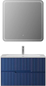 Тумба с раковиной Cezares DUET-N 80 DUET-N-800-2C-SO-SPF-P сапфир для ванной в интернет-магазине Sanbest