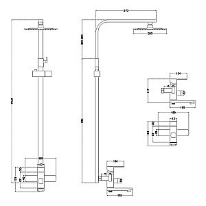 Душевая система Melana Cubo 610207 купить в интернет-магазине сантехники Sanbest